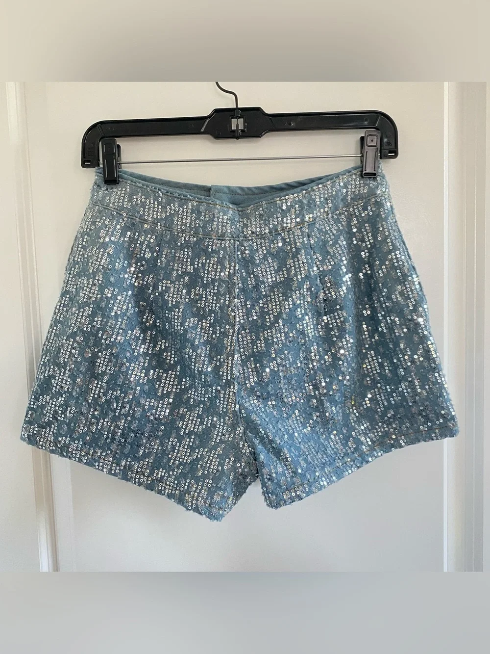 Anthropologie Flat White Sequin Houndstooth Shorts XS NWT